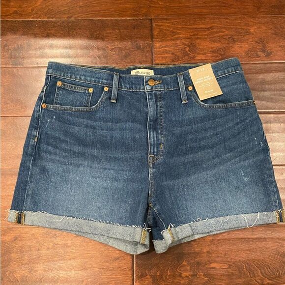 Madewell High Rise Lemoyne Wash Denim Shorts Size 32 - Picture 3 of 9